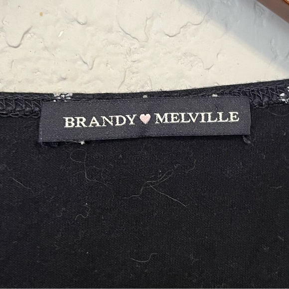 Brandy Melville Black & White Cropped Wrap Top - Picture 5 of 8